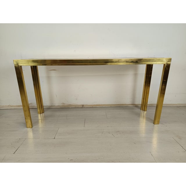 Metal Gold-Plated Brass Console Table by Liwans, 1970s For Sale - Image 7 of 18