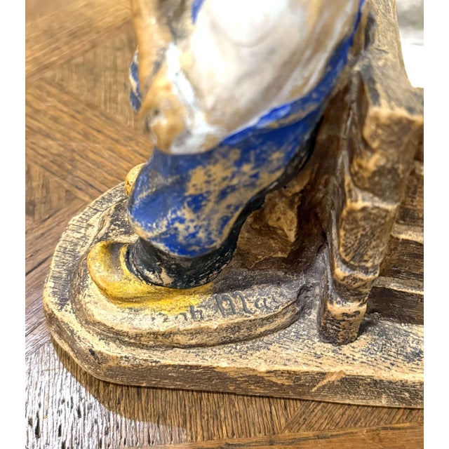 19th Century French Painted Figural Gardener Cachepot Planter For Sale - Image 4 of 10