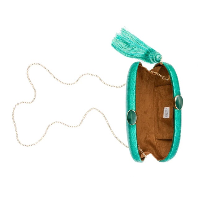 Joanna Mint Ellipse Clutch For Sale - Image 4 of 4