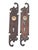 Traditional style swirl door backplates made of brass with a japanned finish. The original mounting screws are not...