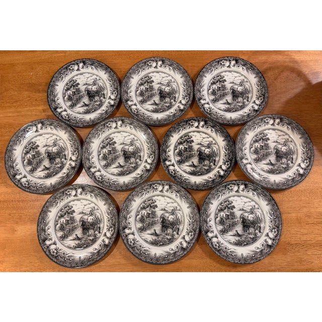 Coffee Royal Stafford Harvest Scene Dinnerware - Set of 10 Plates For Sale - Image 8 of 10