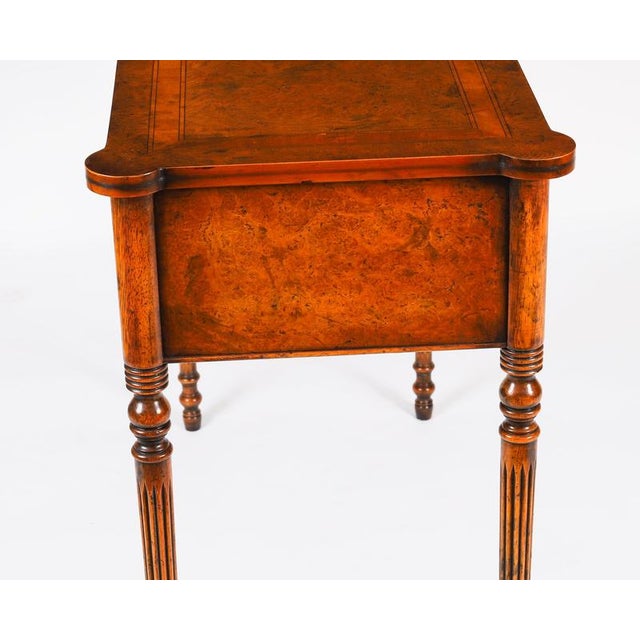 Vintage English Bur Walnut Console Table, 1950s For Sale - Image 10 of 18