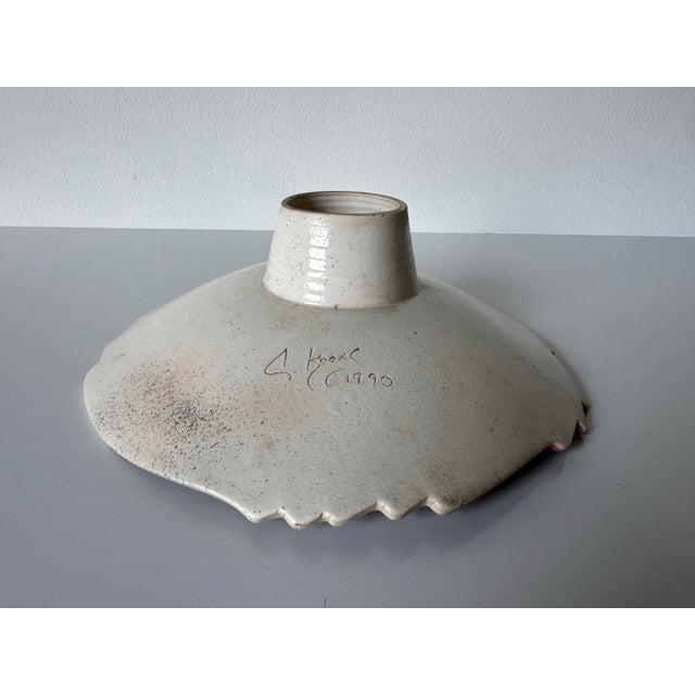 1990s J. Koons Signed Art Ceramic Pedestal Bowl For Sale - Image 11 of 12