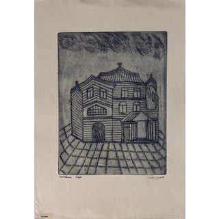 Dora Szampanier, Etching of destroyed synagogue - Grodno, Belarus For Sale