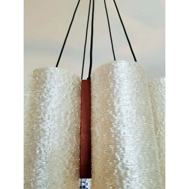Danish Teak & Resin Chandelier, 1960s For Sale - Image 17 of 18