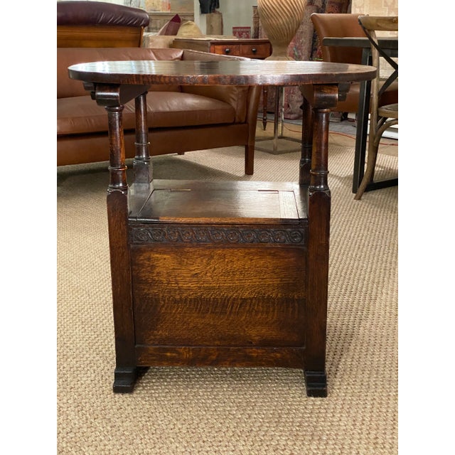 Antique Monks Chair with Storage For Sale - Image 10 of 13