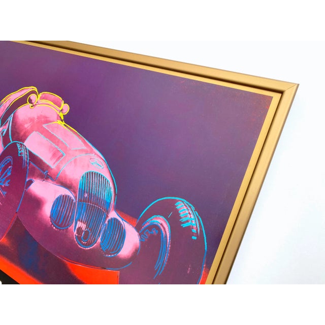 Andy Warhol Estate Vintage 1988 Pop Art Lithograph Print Framed Exhibition Poster " Mercedes-Benz W125 Grand Prix Car 1937 " 1986 For Sale - Image 9 of 13