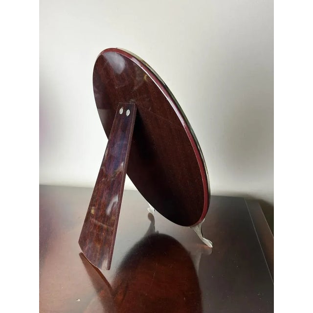 Metal Italian Oval Table Mirror in 800 Silver, 1960s For Sale - Image 7 of 8