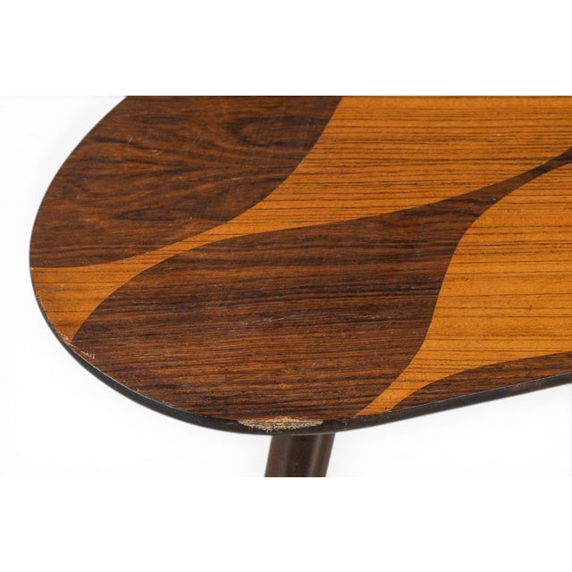 Mid 20th Century Model 166 Kidney Side Table With Rosewood Inlay by Björkås Möbelfabrik For Sale - Image 5 of 8
