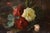 Jean-Marie Poy, Still Life Flowers Vase Red and White Roses, 1800s, Oil on Canvas For Sale - Image 4 of 11