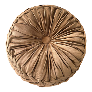 Vintage Mid Century Accent Pillow Round Velour Victorian Traditional Art Nouveau Hollywood Regency