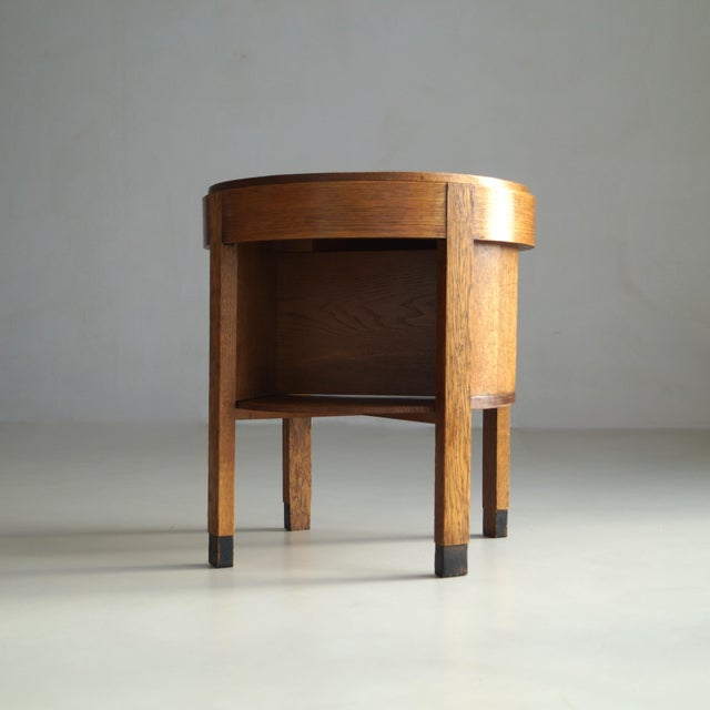 Black Dutch Art Deco Oak Accent Table with Storage, 1920s For Sale - Image 8 of 18