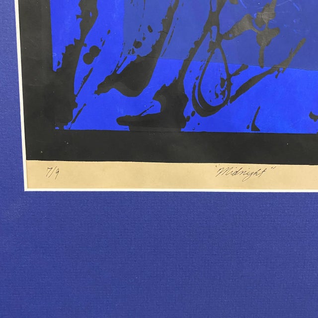 Abstract 1975 Robert Levenson "Midnight" Silkscreen Original For Sale - Image 3 of 13