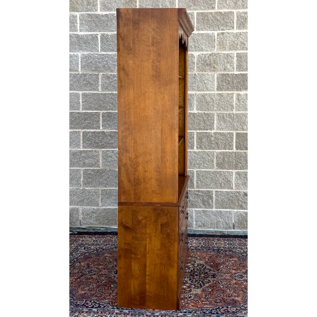 1990s Ethan Allen Country French Solid Birch 3 Drawer Chest & Bookcase Top in Fruitwood (26-9312 26-9311) For Sale - Image 11 of 15