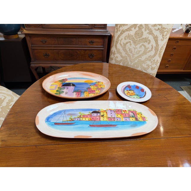 Vietri Hand Painted Serving Dishware, Set of Three For Sale In San Francisco - Image 6 of 12