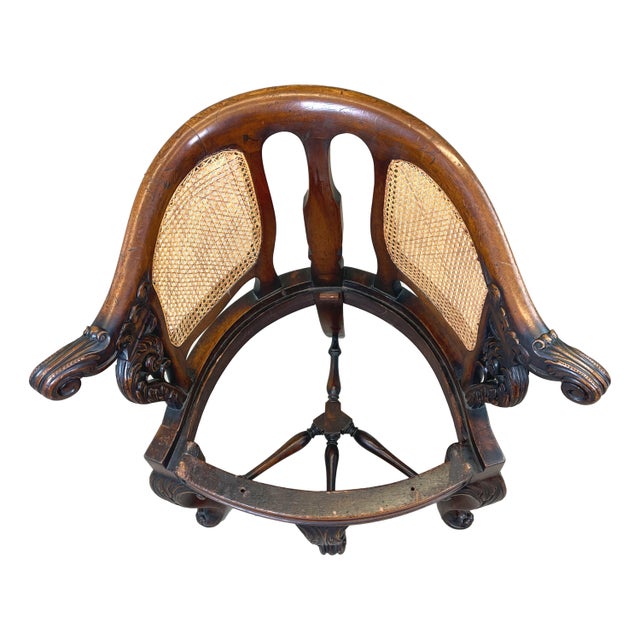 Antique Mahogany Bürgermeister Desk Chair, 1860 For Sale - Image 9 of 12