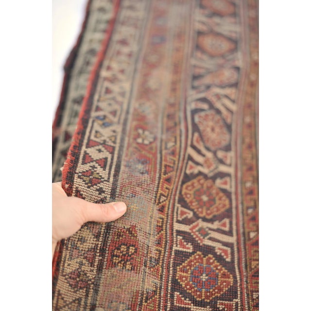 Name: Oliver Size: 5 x 8.3 Age: Antique Pile: Low with patina ** Last photo shows BACK of rug that has some rubber pad...