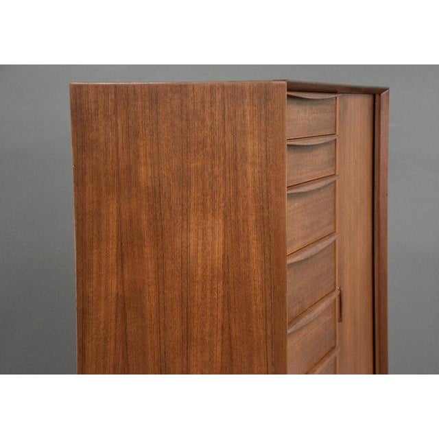 1950s Refinished Danish Modern Teak Armoire Dresser by Falster For Sale - Image 10 of 14