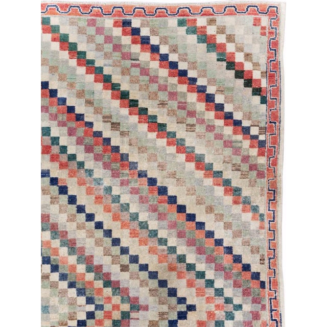Art Deco Galerie Shabab Collection Mid-20th Century Turkish Anatolian Art Deco Carpet For Sale - Image 3 of 10