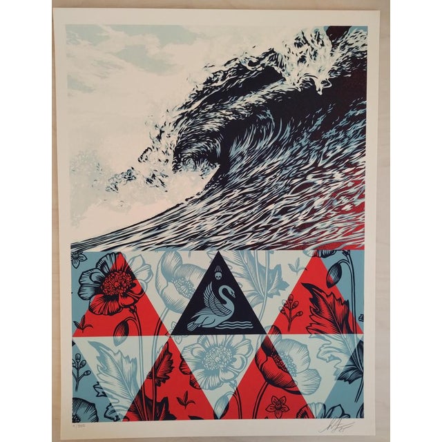 Shepard Fairey (Obey) Wave of Distress Year 2025 Screen printing on Speckletone cream paper. Signed by Shepard Fairey....