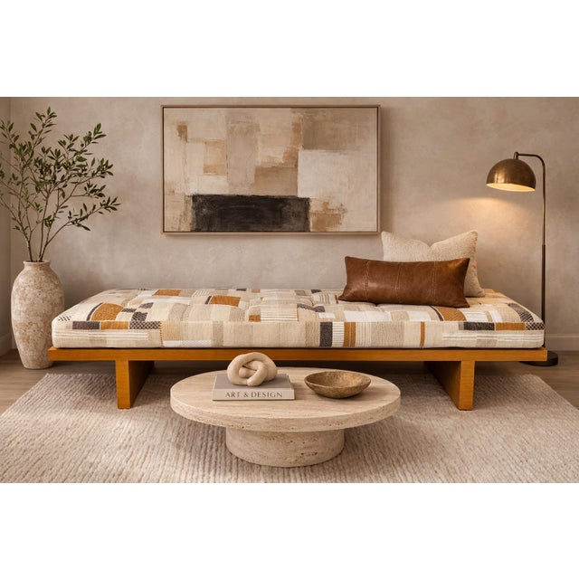 A substantial and architecturally refined custom-made daybed designed and manufactured in Los Angeles, California,...