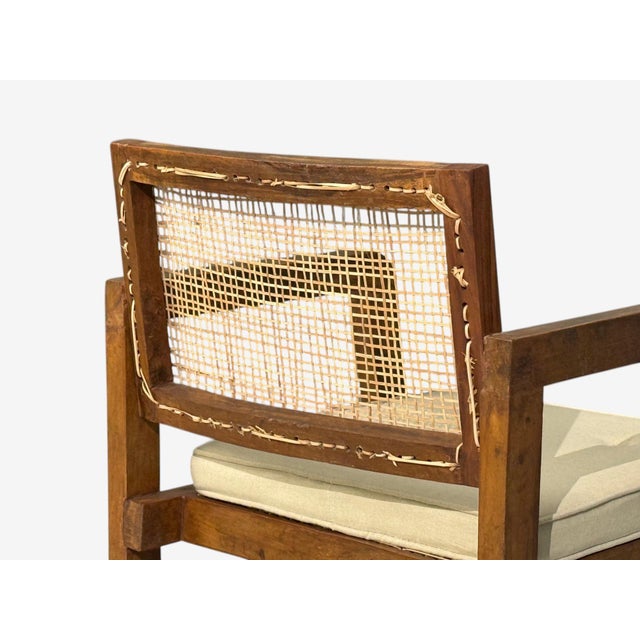 Pierre Jeanneret, 'Box' Armchair, Teak, Cane, Chandigarh, India, 1960s For Sale - Image 12 of 15