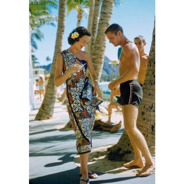 Hawaiian Scenes by Toni Frissell A couple in beachwear, Hawaii, 1957. (Photo by Toni Frissell) 16x12" inches / 40x30cm...