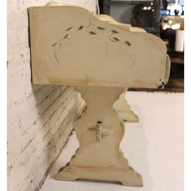 White Mid 20th Century Antique Style Hand-Painted Desk With Dragonfly and Ivy Motifs For Sale - Image 8 of 16