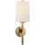 Thomas O'Brien for Visual Comfort Signature Edie Sconce in Hand-Rubbed Antique Brass with Linen Shade For Sale