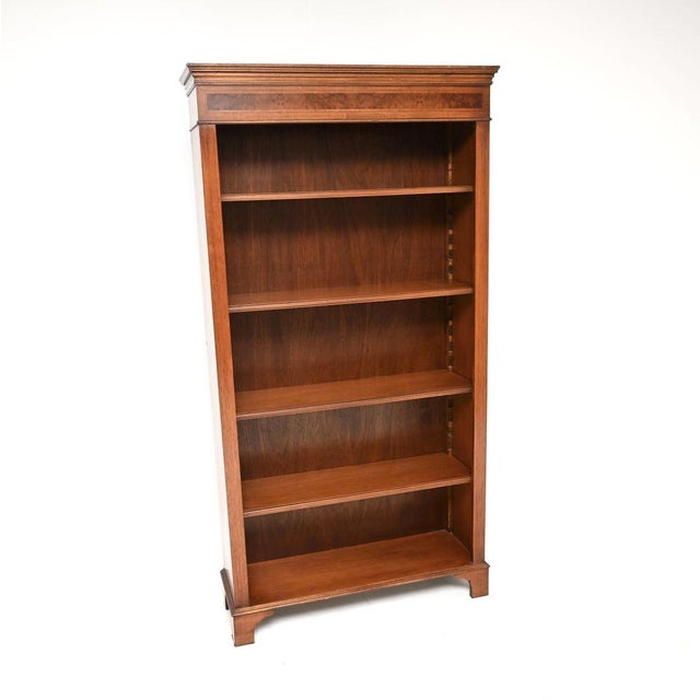 Georgian Style Walnut Open Bookcase, 1950s For Sale - Image 9 of 9
