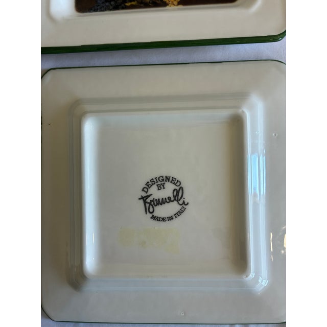 Late 20th Century Brunelli Designs Fruit Motif Square Plates – Set of 4 For Sale - Image 10 of 11