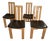 Vintage Mid 80s Italian Wood and Leather Dining Chairs - A Set of 4 For Sale