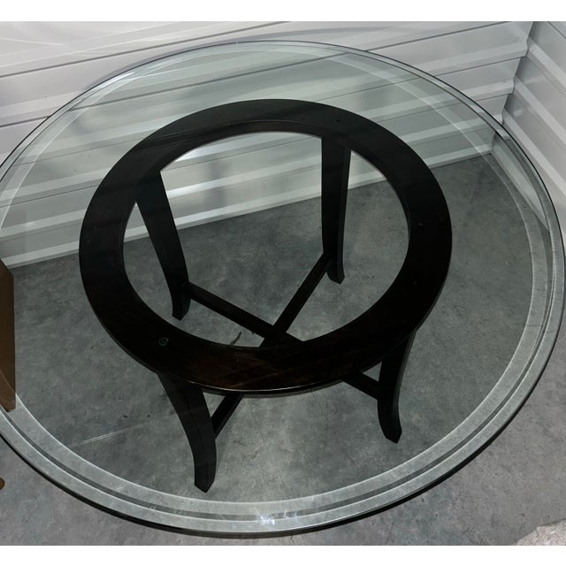 Crate & Barrel Crate & Barrel 48” Halo Glass Dining Table For Sale - Image 4 of 7