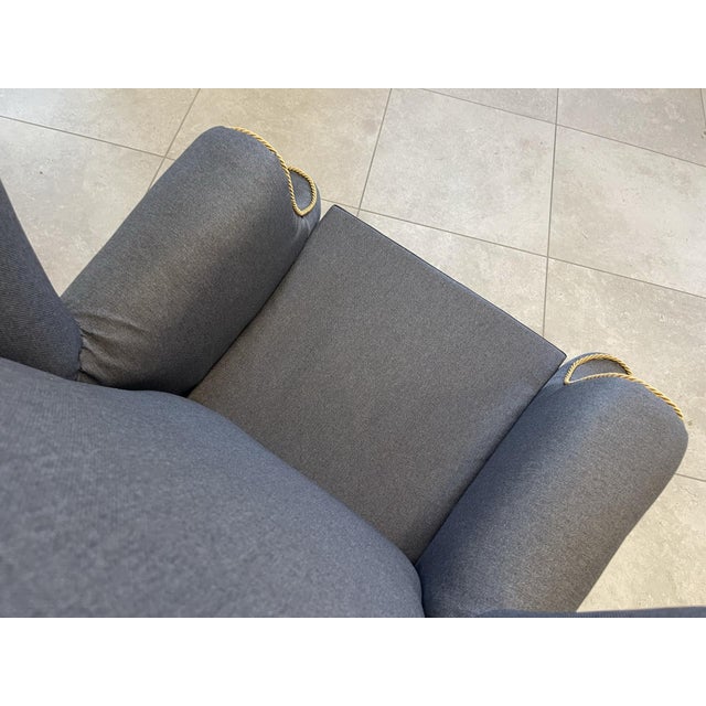 Vintage Lounge Chair in Grey Fabric For Sale - Image 10 of 18