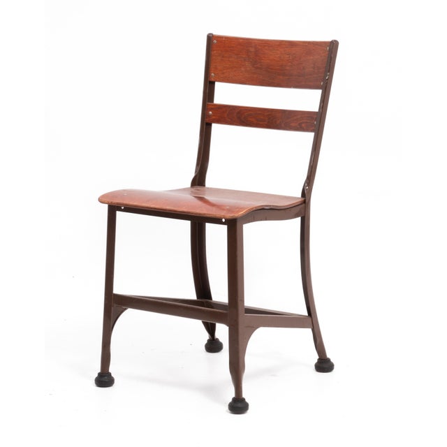 Tan Toledo Industrial Metal Furniture Company Chairs Steel Frame Plywood Seat a Set of Four For Sale - Image 8 of 18