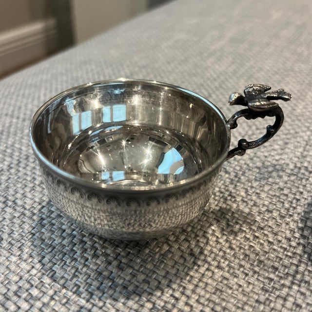 Ottoman Empire design sterling silver mini cups. Set of two can be used as decor . Made in Turkey.