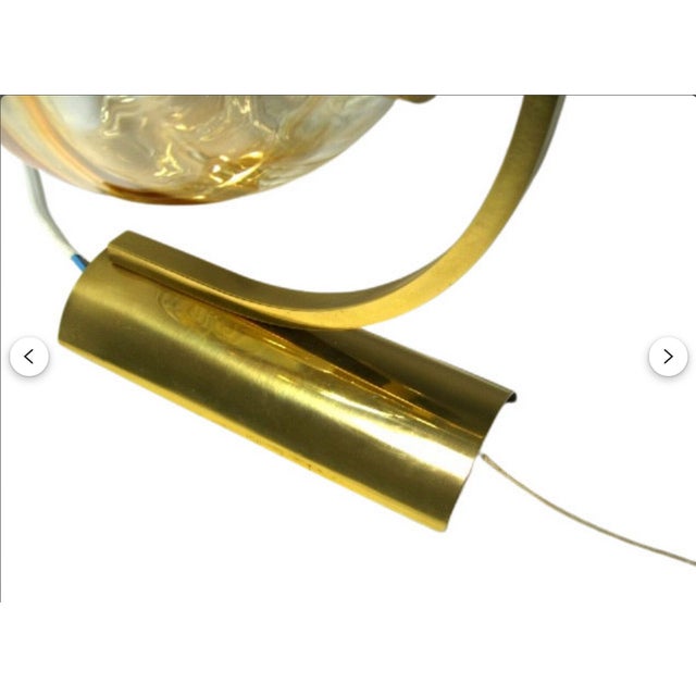 1980s Mid-Century Modern Art Deco Style Sconces in Brass and Murano Glass, 1980s, Set of 2 For Sale - Image 5 of 12