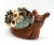 Nautical Vintage Folk Art Cement Snail Figurine With Seashell Floral Shell – Coastal Paperweight Decor For Sale - Image 3 of 11