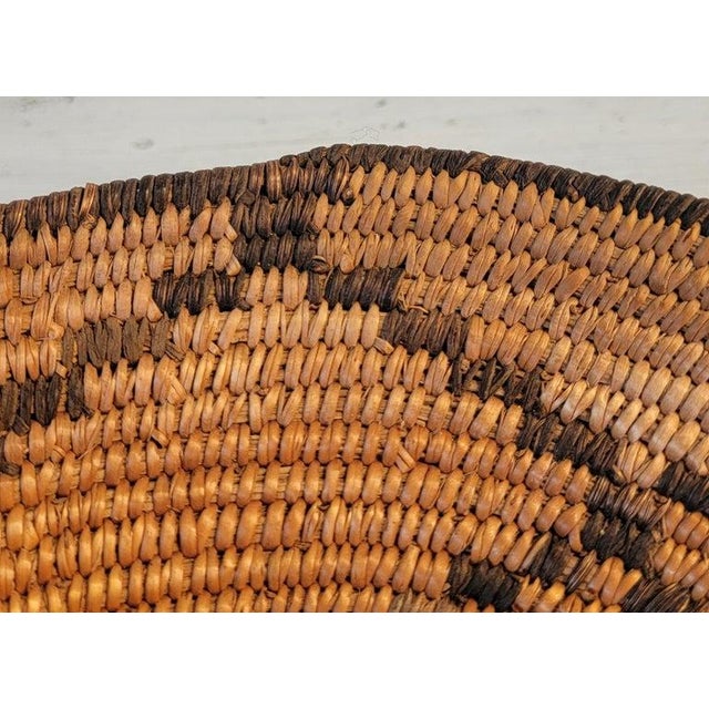 Brown 1920s Hand Made Geometric Woven Basket For Sale - Image 8 of 8