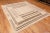 A Decorative and Artistic Ivory Cream Background Brown Geometric Square Design Modern Room Size Area Rug, Country of...