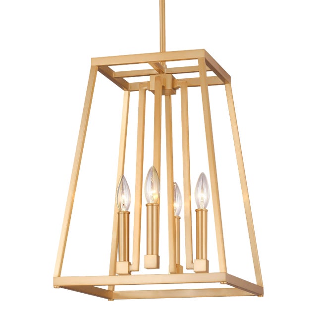 Sean Lavin by Visual Comfort Studio Conant Small Lantern, Gilded Satin Brass For Sale