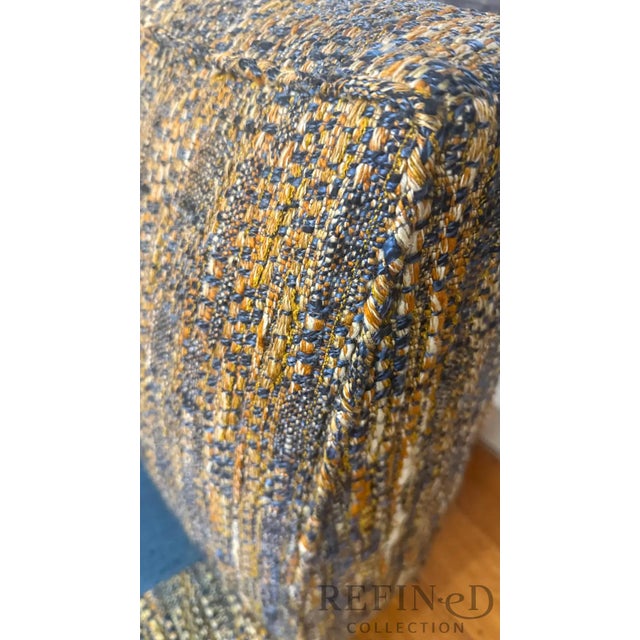 Edward Wormley for Dunbar Mid-Century Modern Walnut Settee With Original Jack Lenor Larsen Upholstery, Circa 1950s–1960s For Sale - Image 11 of 13