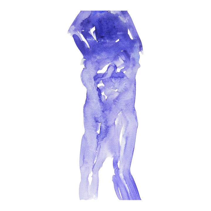 Abstract Purple Nude Figure Painting | Chairish