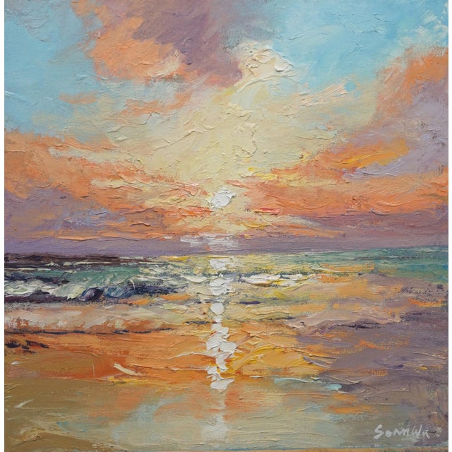 Original Oil Landscape Painting, Sunset For Sale
