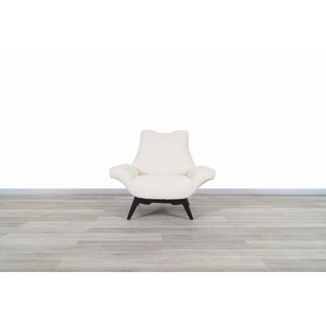 Wood Mid-Century Modern Sculptural Boucle Lounge Chairs After Adrian Pearsall, 1950s For Sale - Image 7 of 12