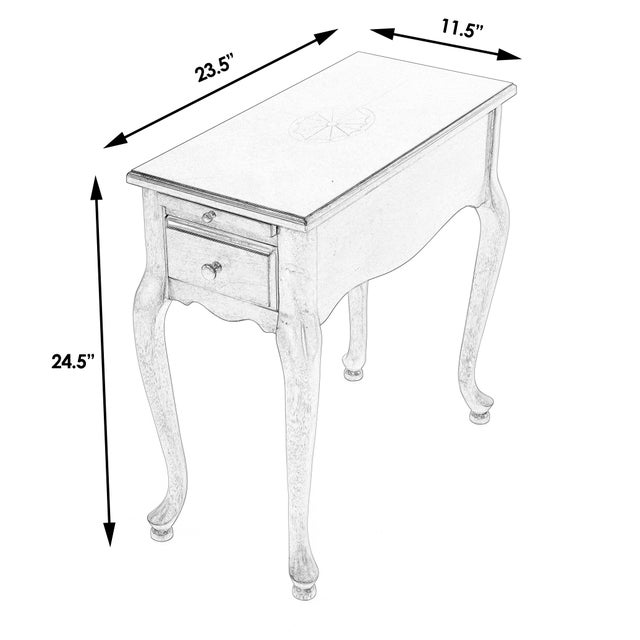 Traditional Croydon 11.5 in. W Rectangular Wood 1 Drawer Side Table with Pull-Out Tray, Cherry For Sale - Image 3 of 6