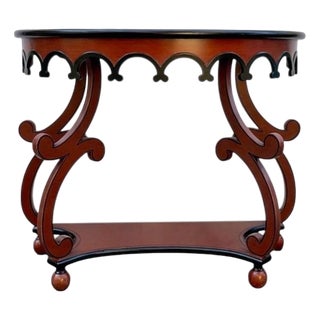 Modern Chippendale Red & Black Painted Console Table Att. Chelsea House For Sale