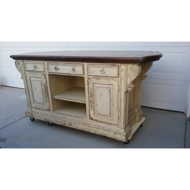 French Country Habersham Chantepie Kitchen Island With Storage Chairish