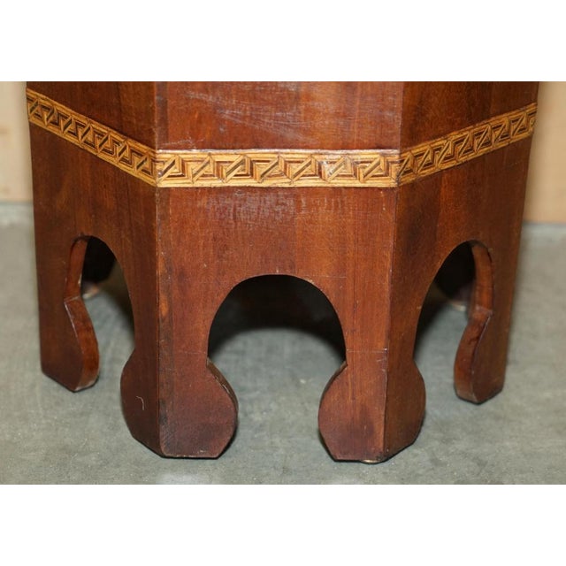 Wood Moroccan Inlay Side End Lamp Wine Tables from Libertys London, Set of 2 For Sale - Image 7 of 18