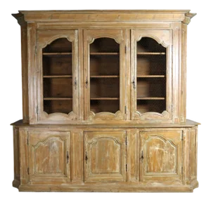 Large Limed Pine Bookcase, 1890s, Set of 2